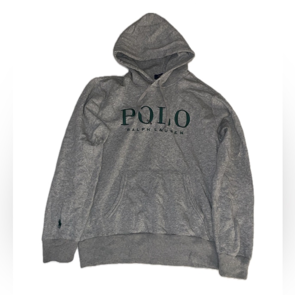 Ralph Lauren Gray Hoodie with Green Logo